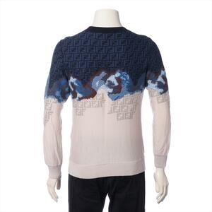 Size 48 - Fendi Men's AOP Logo Wool Knit Sweater FZX005